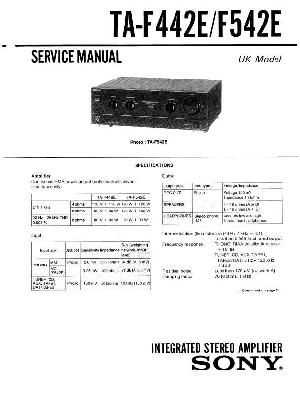 Сервисная инструкция Sony TA-F442E, TA-F542E ― Manual-Shop.ru