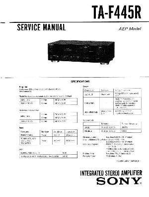 Сервисная инструкция Sony TA-F445R ― Manual-Shop.ru