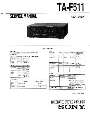Сервисная инструкция Sony TA-F511 ― Manual-Shop.ru