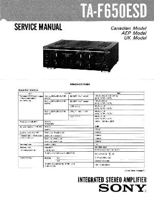 Сервисная инструкция Sony TA-F650ESD ― Manual-Shop.ru