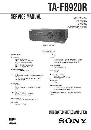 Сервисная инструкция Sony TA-FB920R ― Manual-Shop.ru