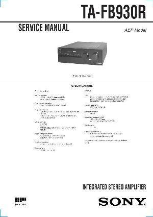 Сервисная инструкция Sony TA-FB930R ― Manual-Shop.ru