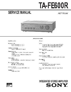 Сервисная инструкция Sony TA-FE600R ― Manual-Shop.ru