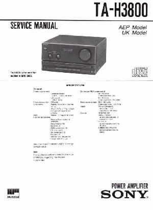 Сервисная инструкция Sony TA-H3800 ― Manual-Shop.ru
