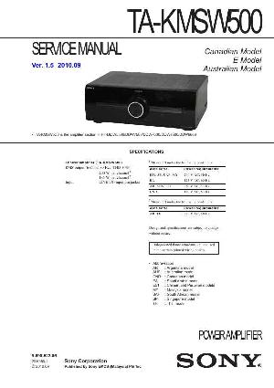 Сервисная инструкция Sony TA-KMSW500 ― Manual-Shop.ru