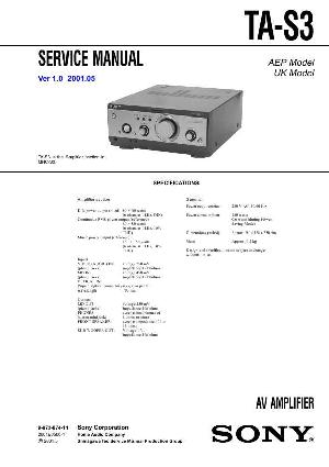 Сервисная инструкция Sony TA-S3 (MHC-S3) ― Manual-Shop.ru