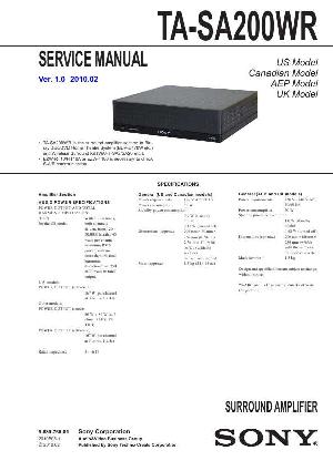 Сервисная инструкция Sony TA-SA200WR ― Manual-Shop.ru