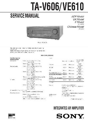 Сервисная инструкция Sony TA-V606 ― Manual-Shop.ru