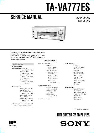 Сервисная инструкция Sony TA-VA777ES ― Manual-Shop.ru