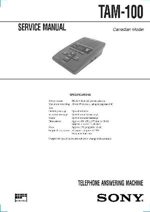 Сервисная инструкция Sony TAM-100 ― Manual-Shop.ru