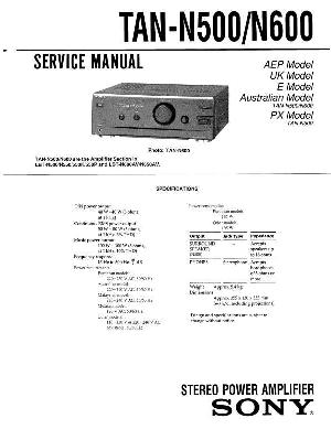 Сервисная инструкция Sony TAN-N500, TAN-N600 ― Manual-Shop.ru