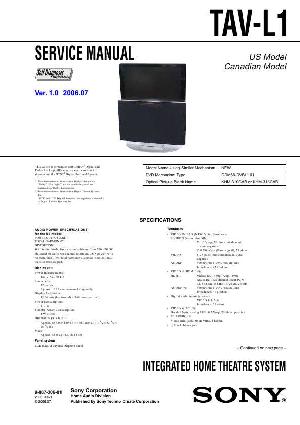 Сервисная инструкция Sony TAV-L1 ― Manual-Shop.ru