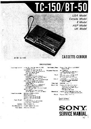 Сервисная инструкция Sony TC-150, BT-50 ― Manual-Shop.ru