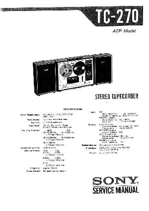 Сервисная инструкция Sony TC-270 ― Manual-Shop.ru