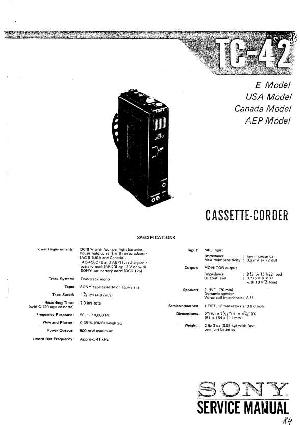 Сервисная инструкция Sony TC-42 ― Manual-Shop.ru