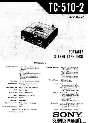 Сервисная инструкция Sony TC-510-2 ― Manual-Shop.ru