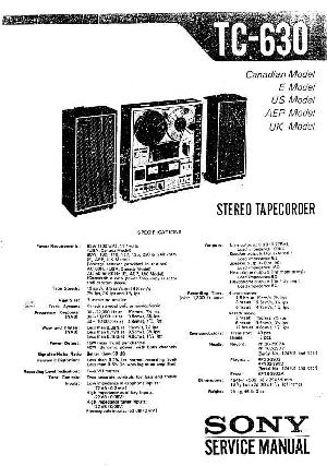 Сервисная инструкция Sony TC-630 ― Manual-Shop.ru