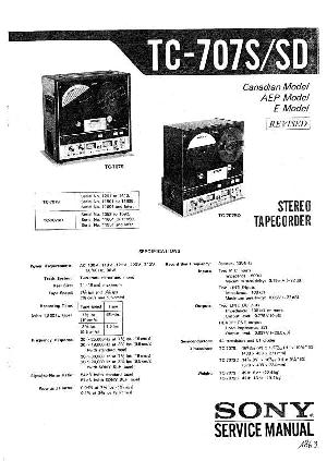 Сервисная инструкция Sony TC-707S ― Manual-Shop.ru