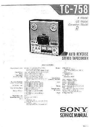 Сервисная инструкция Sony TC-758 ― Manual-Shop.ru