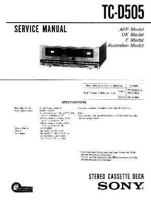 Сервисная инструкция Sony TC-D505 ― Manual-Shop.ru