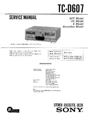 Сервисная инструкция Sony TC-D607 ― Manual-Shop.ru