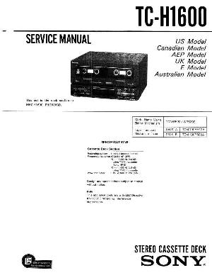 Сервисная инструкция Sony TC-H1600 ― Manual-Shop.ru