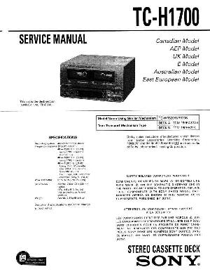 Сервисная инструкция Sony TC-H1700 ― Manual-Shop.ru