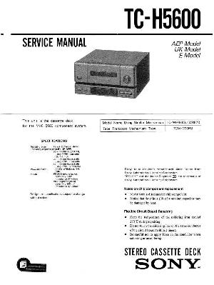 Сервисная инструкция Sony TC-H5600 ― Manual-Shop.ru