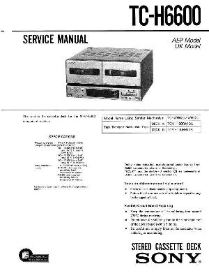 Сервисная инструкция Sony TC-H6600 ― Manual-Shop.ru