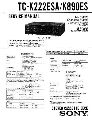 Сервисная инструкция Sony TC-K222ESA, TC-K890ES ― Manual-Shop.ru