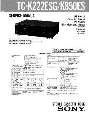 Сервисная инструкция Sony TC-K222ESG, TC-K850ES ― Manual-Shop.ru