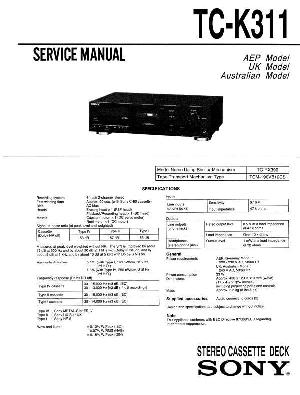 Сервисная инструкция Sony TC-K311 ― Manual-Shop.ru