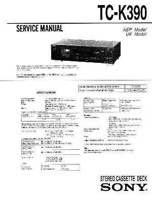 Сервисная инструкция Sony TC-K390 ― Manual-Shop.ru