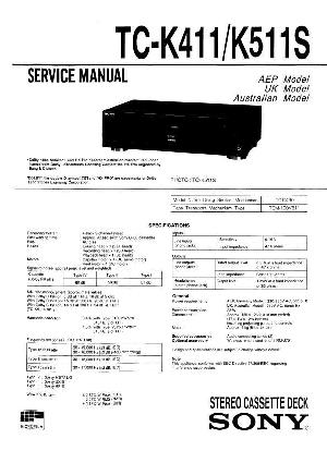 Сервисная инструкция Sony TC-K411, TC-K511S ― Manual-Shop.ru