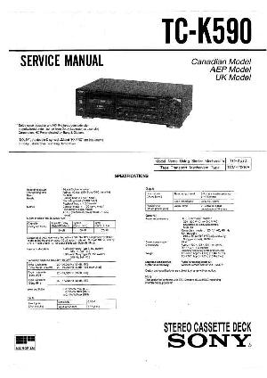 Сервисная инструкция Sony TC-K590 ― Manual-Shop.ru