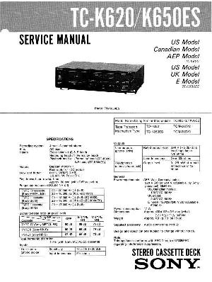 Сервисная инструкция Sony TC-K620, TC-K650ES ― Manual-Shop.ru