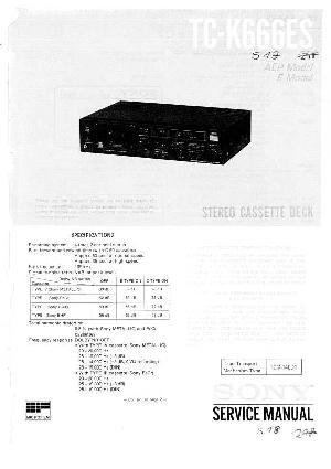 Сервисная инструкция Sony TC-K666ES ― Manual-Shop.ru