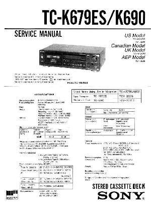 Сервисная инструкция Sony TC-K679ES, TC-K690 ― Manual-Shop.ru