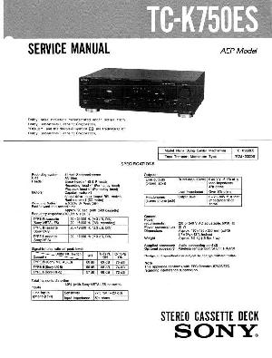 Сервисная инструкция Sony TC-K750ES ― Manual-Shop.ru