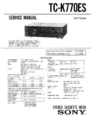 Сервисная инструкция Sony TC-K770ES ― Manual-Shop.ru
