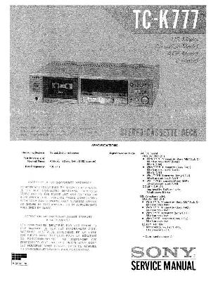Сервисная инструкция Sony TC-K777 ― Manual-Shop.ru