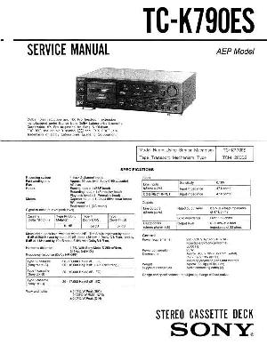 Сервисная инструкция Sony TC-K790ES ― Manual-Shop.ru
