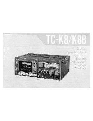 Сервисная инструкция Sony TC-K8 ― Manual-Shop.ru