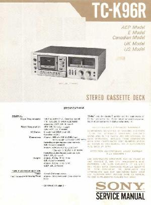 Сервисная инструкция Sony TC-K96R ― Manual-Shop.ru