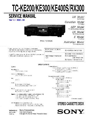 Сервисная инструкция Sony TC-KE200, TC-KE300, TC-KE400S, TC-RX300 ― Manual-Shop.ru