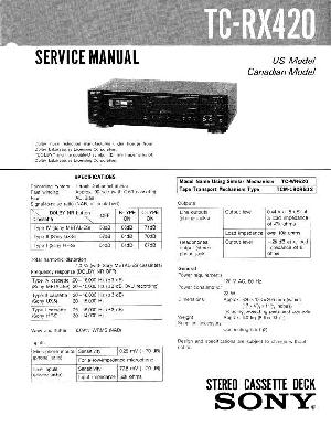 Сервисная инструкция Sony TC-RX420 ― Manual-Shop.ru