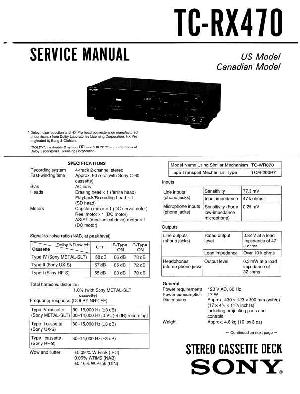 Сервисная инструкция Sony TC-RX470 ― Manual-Shop.ru