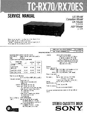 Сервисная инструкция Sony TC-RX70, TC-RX70ES ― Manual-Shop.ru