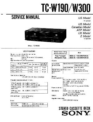 Сервисная инструкция Sony TC-W190, TC-W300 ― Manual-Shop.ru