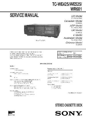 Сервисная инструкция Sony TC-WE425, TC-WE425, TC-WE525, TC-WR681 ― Manual-Shop.ru